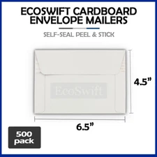 500 - 6.5 x 4.5 ECOSWIFT RIGID PHOTO SHIPPING FLATS CARDBOARD ENVELOPE MAILERS