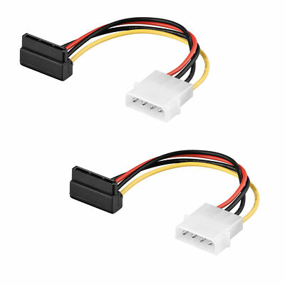 2x S-ATA Winkel Power Stromkabel Adapter SATA HDD Molex Festplatte PC 2 Stück