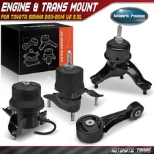 4x Engine Motor & Transmission Mount for Toyota Sienna 2011-2014 3.5L Automatic