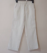 NWT! Crazy 8 Boys Cargo Pants Beige Roll Tab Cuff Elastic Waist Size 8 #H5-23
