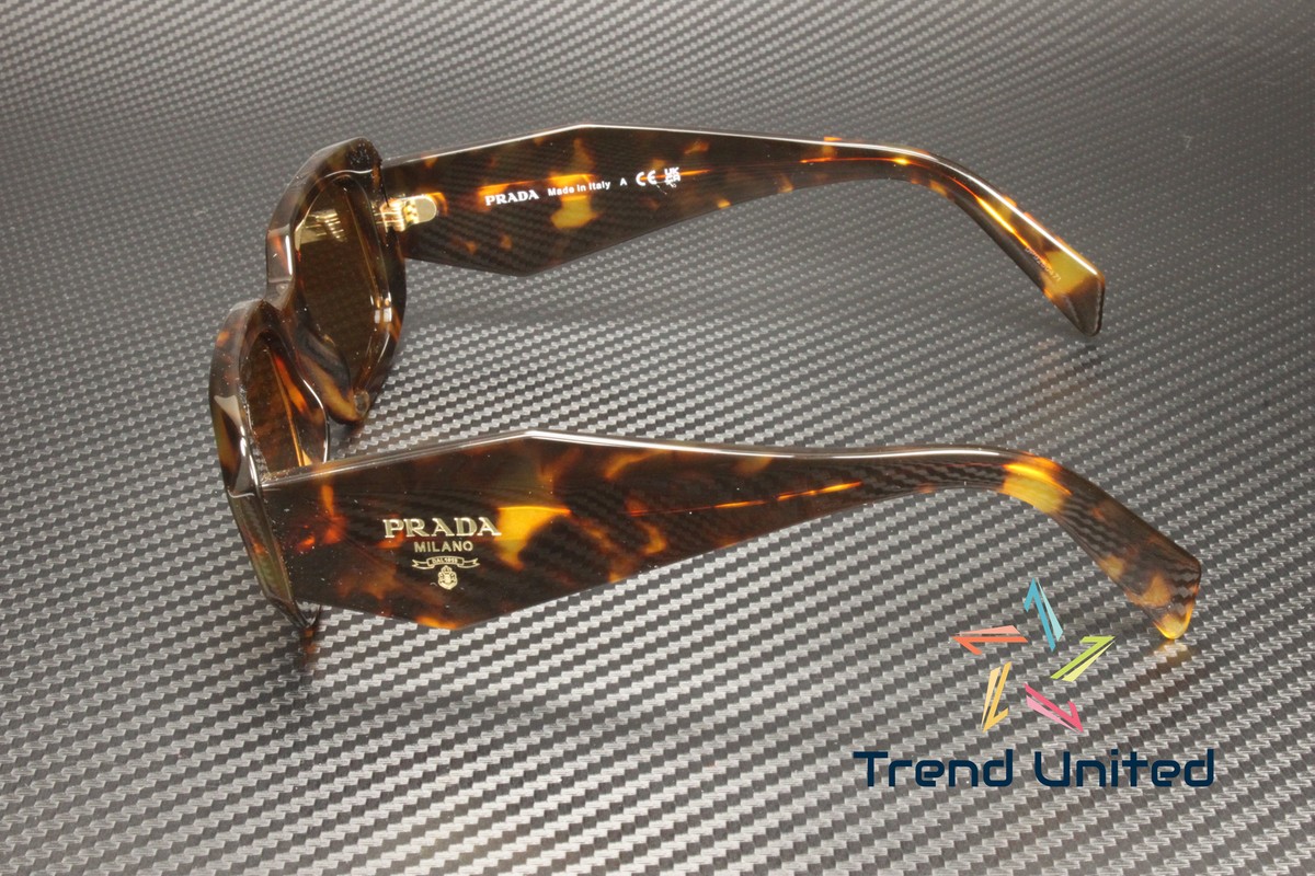 prada pr 17ws women's tortoiseshell square sunglasses brown
