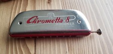Vintage Hohner Chrometta 8 Harmonica, Key of C In Case