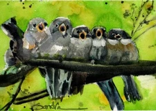 Bird Song :  Sandra Watercolors™ California : ORIGINAL PAINTING