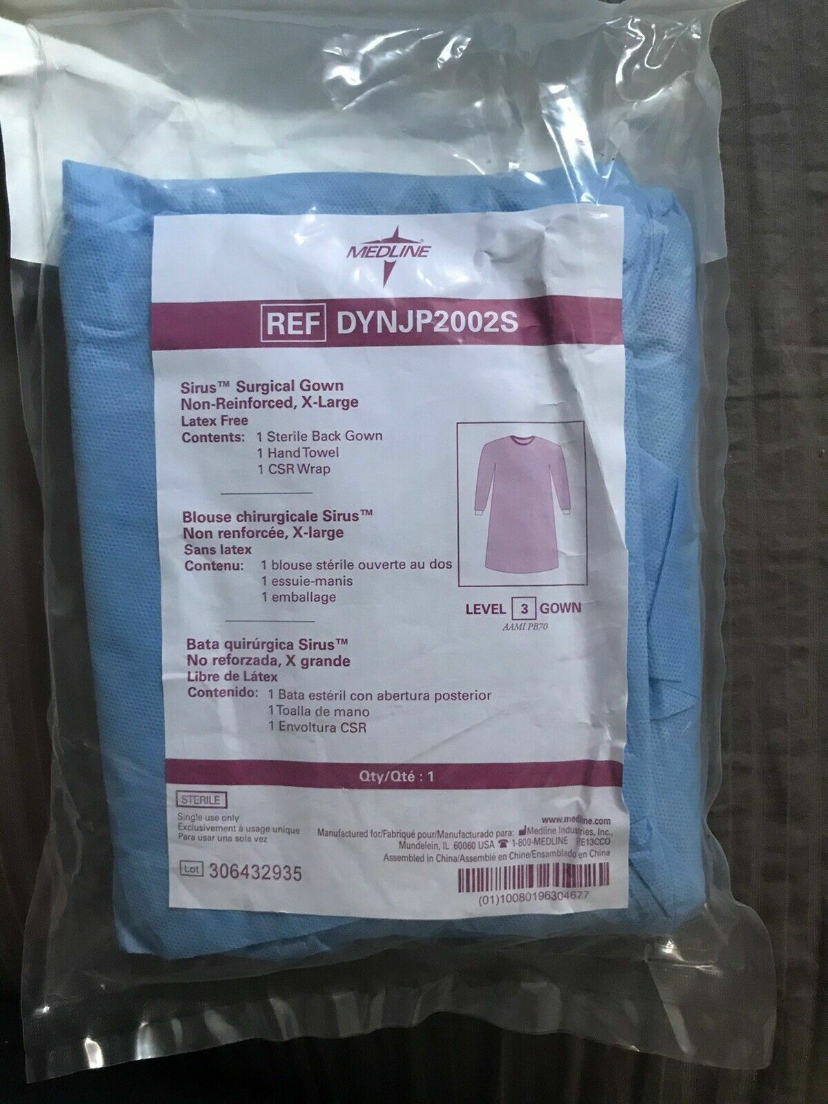 MEDLINE SIRUS SURGICAL GOWN Level 3 eBay