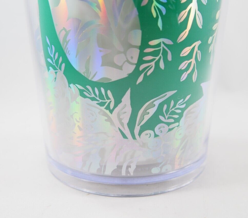Starbucks Christmas White Green Holographic Siren Mermaid Straw Cold Cup 24oz - Picture 6 of 10