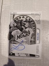 2021 Topps Gypsy Queen Lewin Diaz Black & White On-Card Auto #06/50 RC Nationals