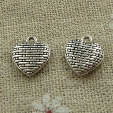 Free Ship 200 pcs tibetan silver heart charms 17X10mm L-3708