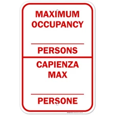 Maximum Occupancy Persons Bilingual Sign,
