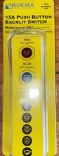 Blue Sea 4181 Backlit Push Button Switch OFF/ ON - 15A Free Shipping