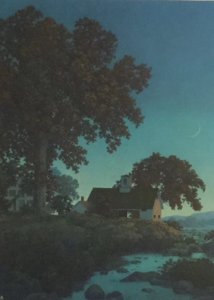 "Luna Nueva" de Maxfield Parrish - Impresión conmemorativa sin marco 12"x 16" 1966 como nueva Foto 3 de 4
