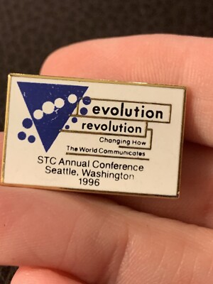 Vintage STC Annual Conference Gold Tone Enamel Lapel Pin (GW7)