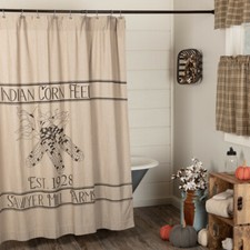 Sawyer Mill Charcoal Corn Feed Shower Curtain 72X72 Farmhouse VHC Brands