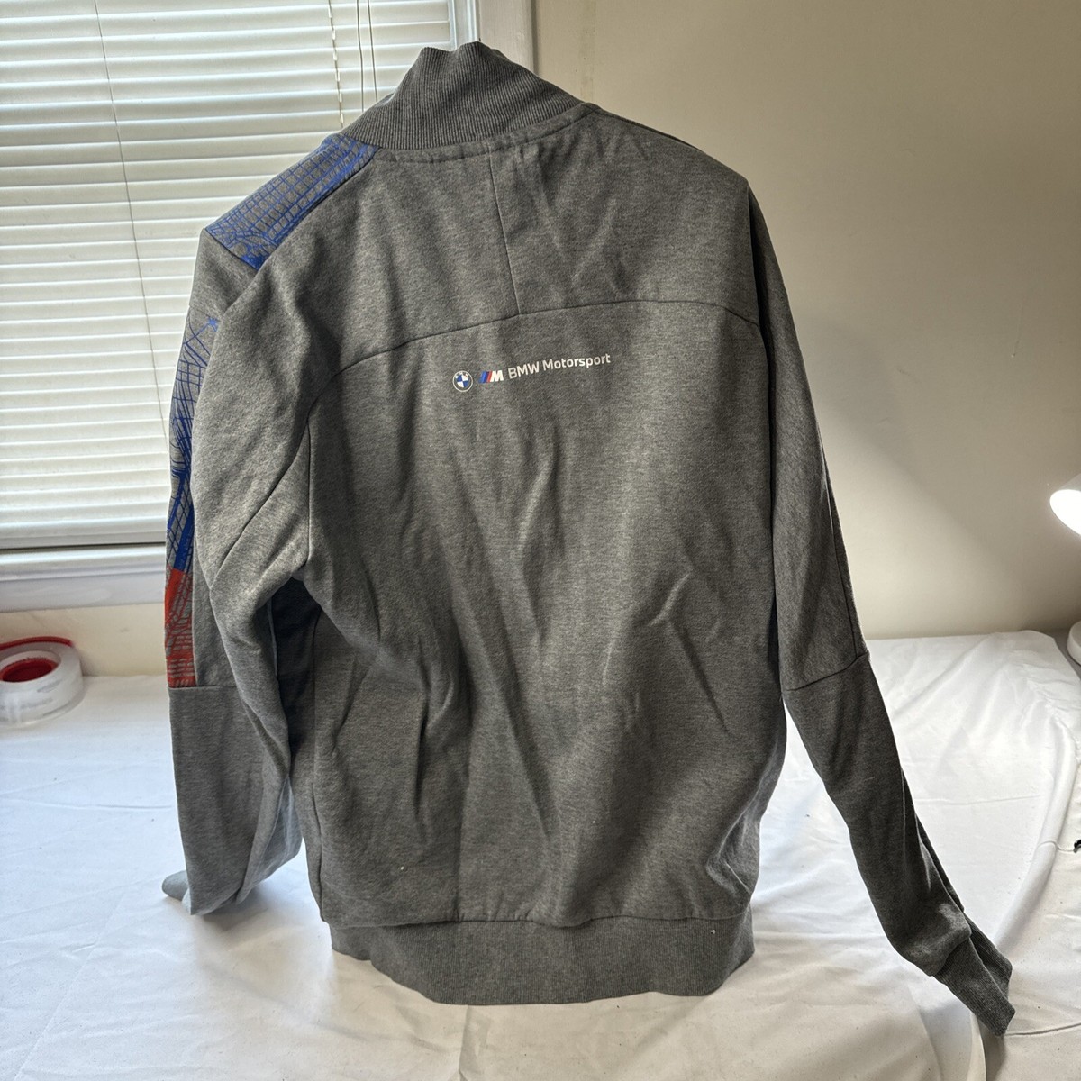Puma BMW Motorsport Men's Full Zip Up Jacket Sweatshirt Size