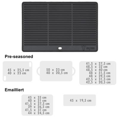 Gusseisen Grillplatte Wendeplatte Universal Burgerplatte Grillpfanne BBQ-Toro