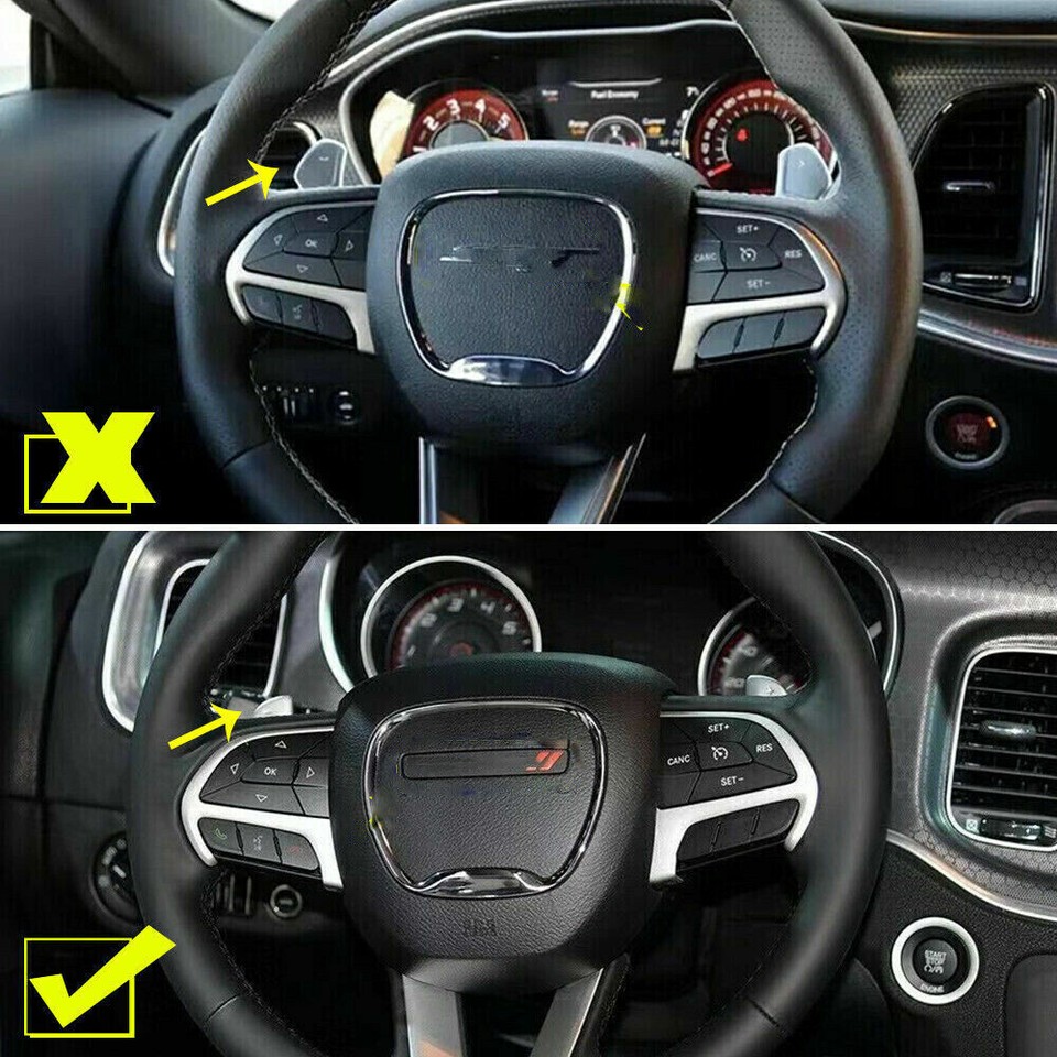 2pcs Door Handle Bowl Cover Trim Decor Overlay for Dodge Challenger 15-23 Black