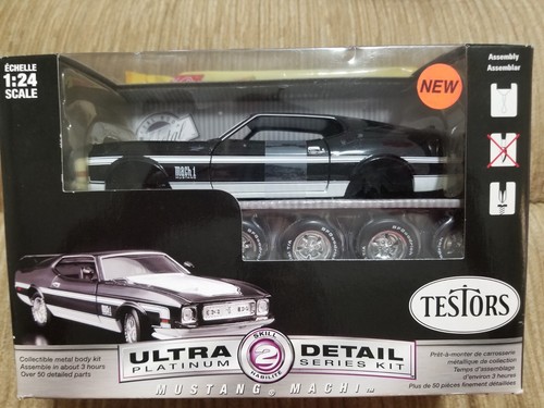 TESTOR'S 1971 FORD MUSTANG MACH 1 BLACK/SILVER MODEL KIT 1/24 SKILL LEVEL 2 - Picture 1 of 2