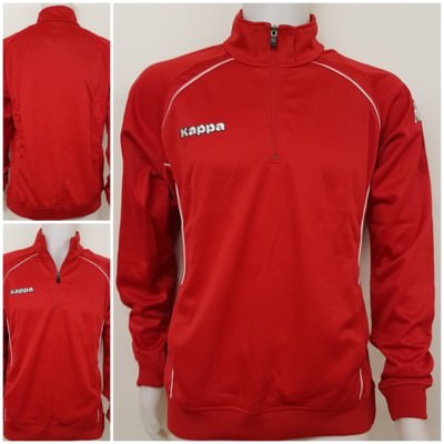 Kappa Herren Sweatshirt 10 x Zipper Training Pullover Bacoli rot L XL XXL