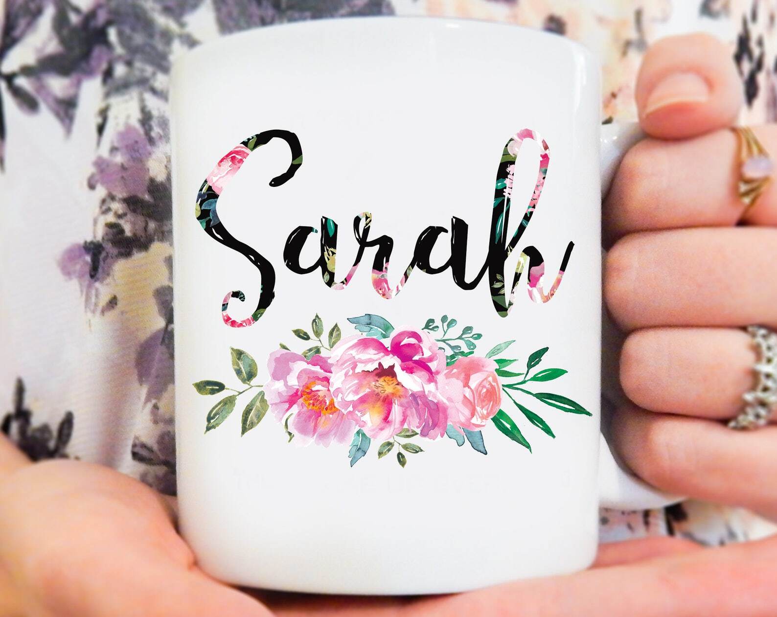 Name Mug Personalized Mug Name Coffee Mugs Personalized Name Name Mug Floral