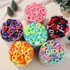 PACK  OF 100 MINI PONIES ELASTICS BOBBLES HAIR HEAD BANDS PONYTAIL BABIES GIRLS