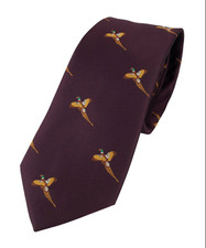 Jack Pyke Tie Pheasant Patterned Burgundy Country Clothing Hunting Shooting