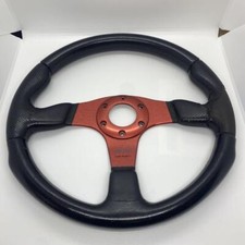 Momo Race Steering Wheel 35cm Vintage 07-02 For Repair Leather Damage Fs Momo Race Steering Wheel 35cm Vintage 07-02 For Repair Leather Damage Fs