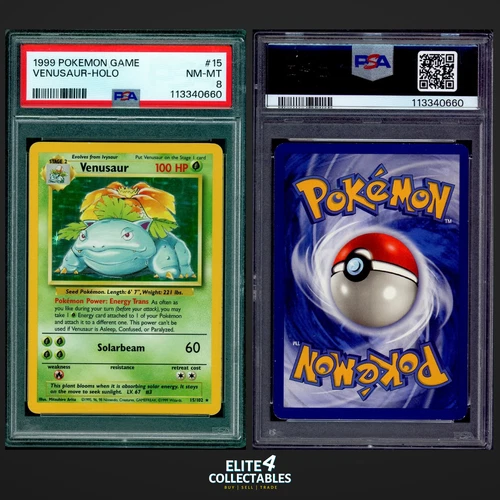 Venusaur 15/102 Holo - PSA 8 (WOTC - Base Set)