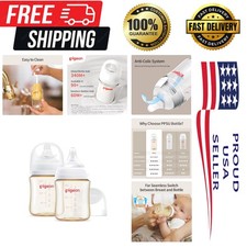 PPSU Nursing Baby Bottle Wide Neck, Anti-Colic, Streamlined Body, Natural Fee...