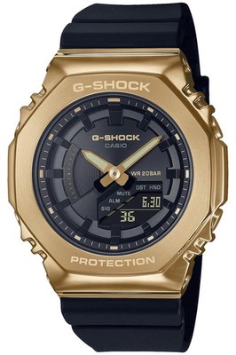 Casio G Shock GM S2100GB 1AJF Metal Covered Black Gold Mid Size CasiOak Watch