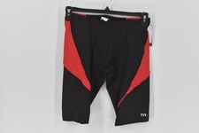 Men's TYR Hexa Curve Splice Jammer Swimsuit in Black Red Size Medium