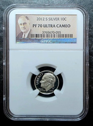 2012 S ROOSEVELT SILVER 10c / DIME NGC PF70 ULTRA CAMEO                  #5596nv