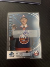 2025-26 SP GAME-USED AUTHENTIC ROOKIES MATTHEW SCHAEFER ROOKIE AUTO BLUE