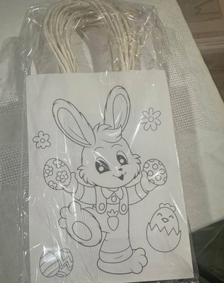 New 30 pack decorate your own easter egg hunt bag Coloring Paper bag with handle