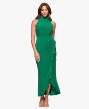 Xscape Women's High-Neck Ruffled-Front Sheath Dress - Green - 14