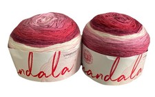 Lot 2 Cakes: Lion Brand Mandala Ombre Yarn Cupid Cupidon 227G 5.3oz /each NEW 