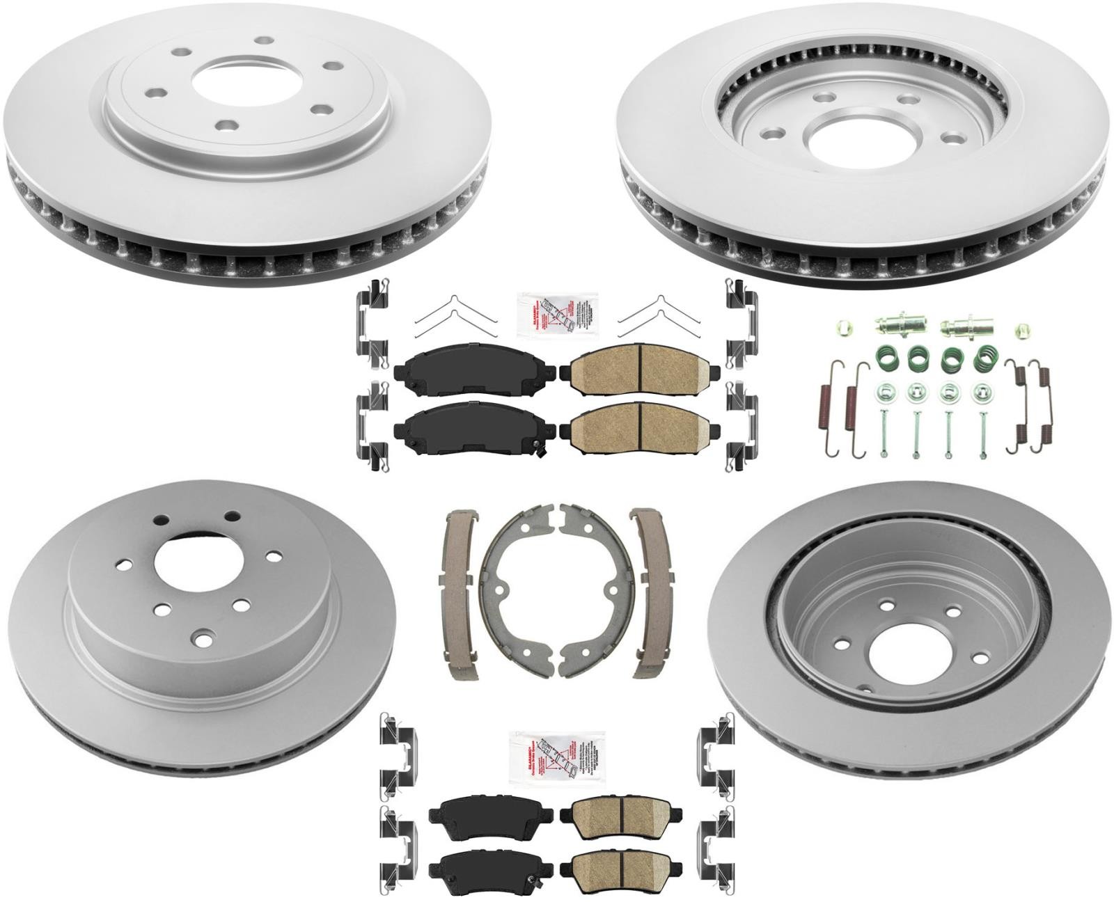 Front Rear Rotors Brake Pads Parking Shoe 8pc FIts Nissan Pathfinder 4.0L 05-12
