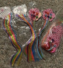 GIRLS HAIR PINS And Claw Barrettes W/RAINBOW BRAID ASSORTMENT - Lot Of 8 Sets