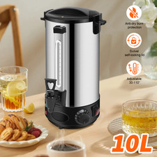 Stainless Steel Tea Urn 10L Commercial Electric Catering Hot Water Boiler UK