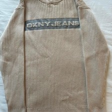 Dkny Women's Cream and Tan Jumper