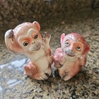 Vintage 50s Anthropomorphic Pink/Brown Mama/Baby Monkey's Salt & Pepper Shakers — photo 2