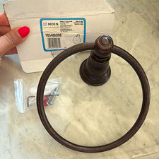 Moen Kingsley Oil-Rubbed Bronze Wall Mounted Metal Towel Ring YB5486ORB