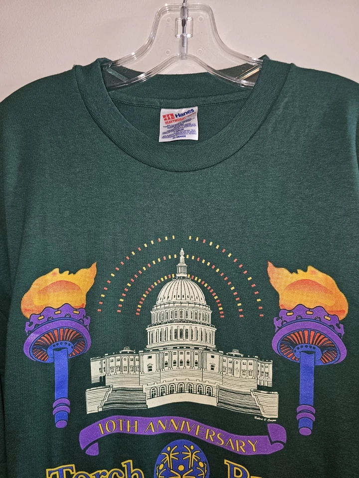Camiseta de colección 1995 Olimpiadas Especiales Washington 2xl Xxl Para Hombre Verde Puntada Única Foto 2 de 4