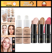 3 PCS Contour Makeup Kit - Foundation, Highlighter, Blush  Bronzer Sticks