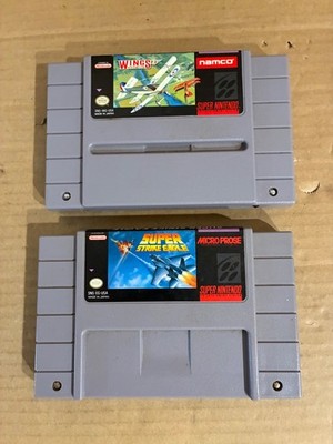 Lot of 2 Super Nintendo games Wings 2 Aces High/Super Strike Eagle-Tested