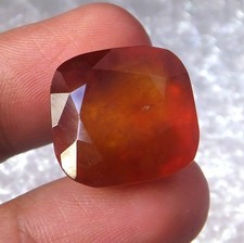 Natural Hessonite Garnet 18.3 MM Square Cushion Cut Faceted Gemstone 34.40 Carat