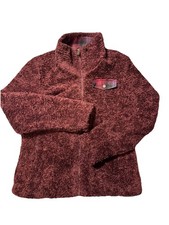 Pendleton Deep Pile Wool Blend Jacket Women's sz small Full Zip Plaid Trim