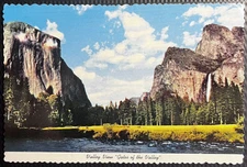 Valley View “Gates of the Valley” Yosemite National Park Vintage Postcard 