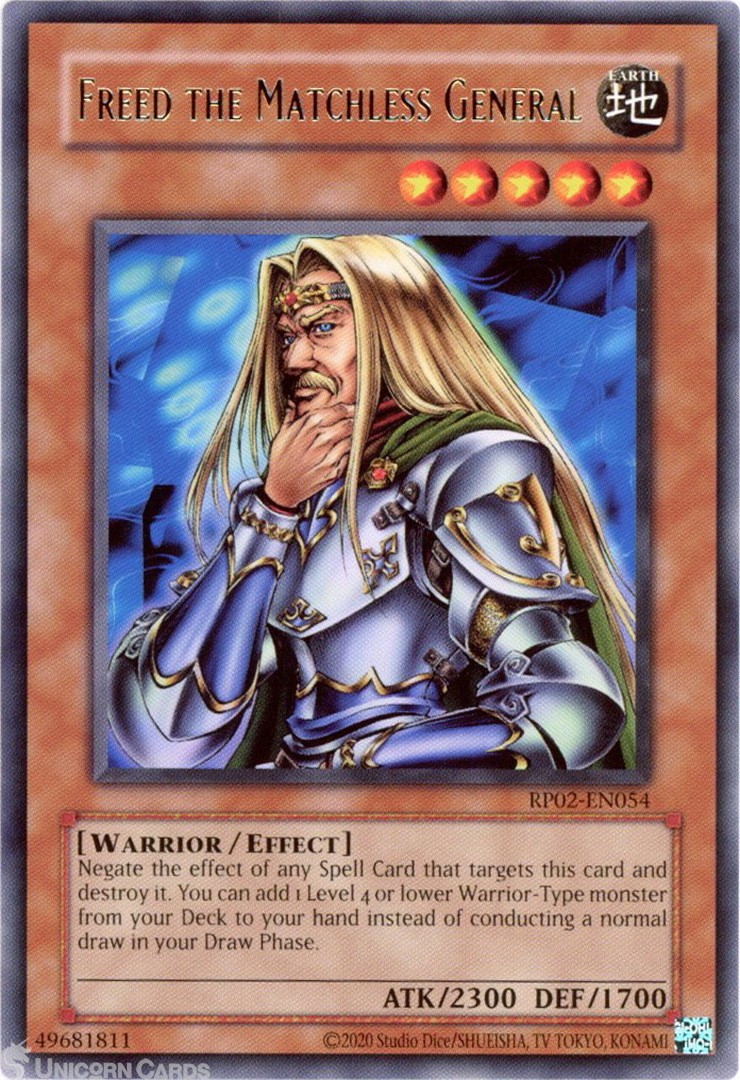 RP02-EN054 Freed the Matchless General : Rare UNL Edition Mint YuGiOh Card