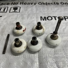 5 Old Knob Handles Door 1" Pulls White Porcelain