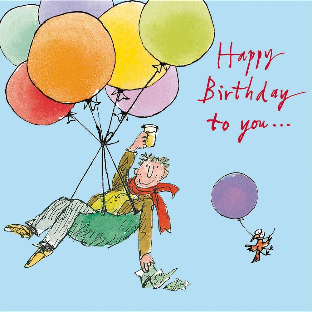 Birthday Card Quentin Blake Hanging Around