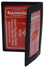 Triple ID Window Mini Wallet Bifold Driver License Slim Leather Credit Card